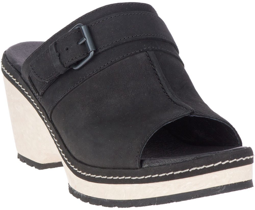 Sandálias Senhora - Merrell Halendi Slide - Pretas - DNC175380